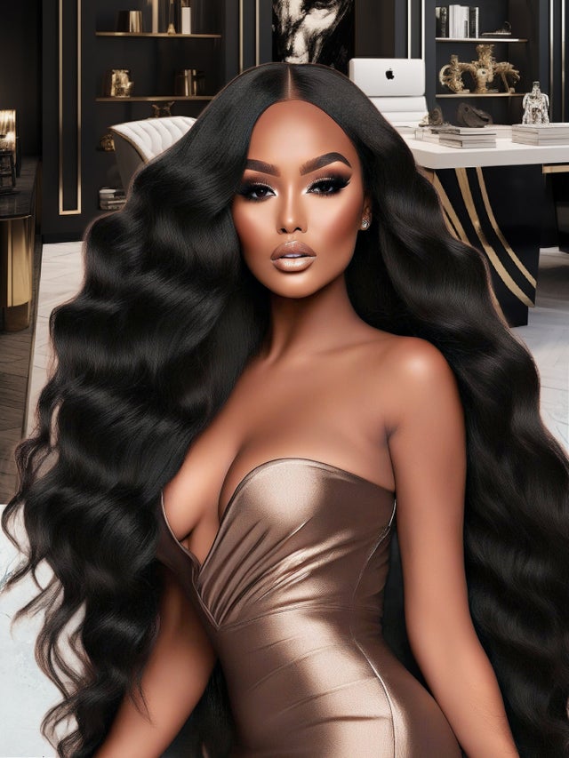 Luxury long wavy hair look